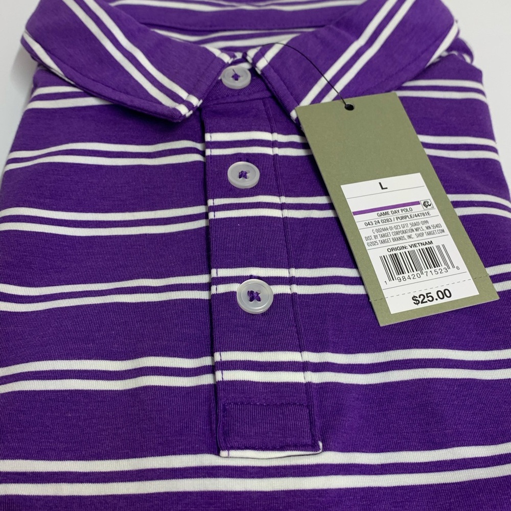 Goodfellow & Co Purple and White Striped Polo